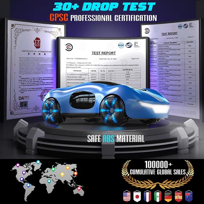 AEROQUEST Gesture Sensing Remote Control Car for Kids Gift | Remote Control Stunt Drift USB-C Charging Light Spray Sound Gesture Sensing Spotrs Birthday Holiday Gifts 2.4GHz 4WD