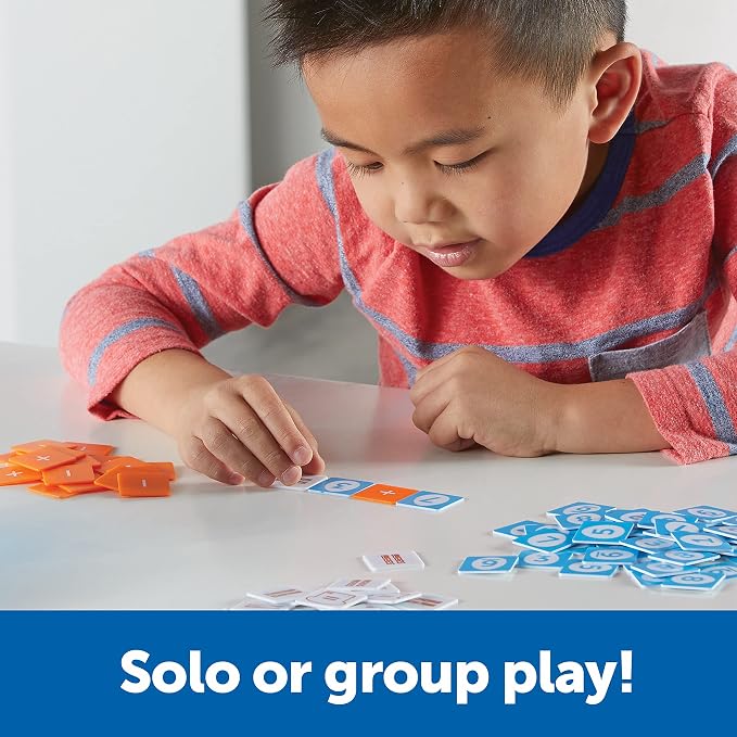 Learning Resources Math Scramble Game - 87 pieces, Ages 5+, Math Manipulatives for Kids, Addition and Subtraction, STEM