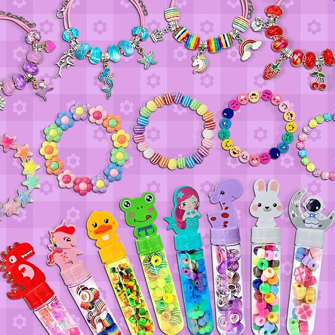 klmars Bracelet Making Party Favors for Kids,24 Bracelet Wands Crafts for Girls Ages 4-8 Years Old,Birthday Goodie Bags Christmas Gifts Classroom Prizes for Kids