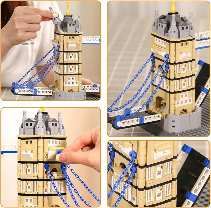 Tower Bridge Building Block Set 969 Pcs London Architecture Building Set for Adults & Teens Historic UK Landmark Model Kit Home Office Desk Decor Display Gift