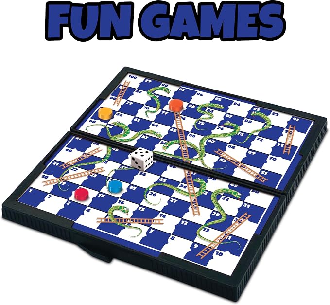 Gamie Magnetic Board Travel Games for Kids, Includes 12 Retro Fun Games - 5" Compact Design, Individually Boxed Travel Essentials for Kids 4-8, 8-12, Road Trip/Airplane/Camping, for All Ages