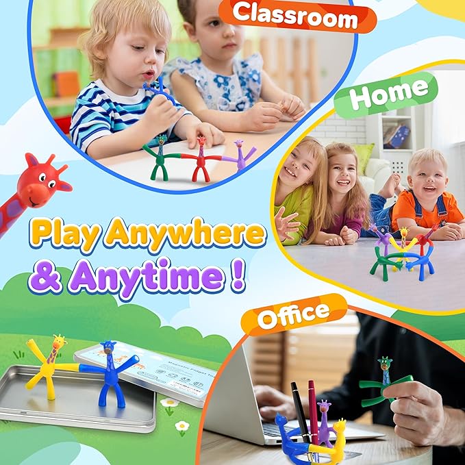 Magnetic Travel Toys for Toddlers Kids, Fidget Toys Airplane Car Travel Activities Essential,Road Trip ‌Sensory Toy Magnet People Men, Toys for 3 4 5 6 7 8 Year Old - Giraffe Style