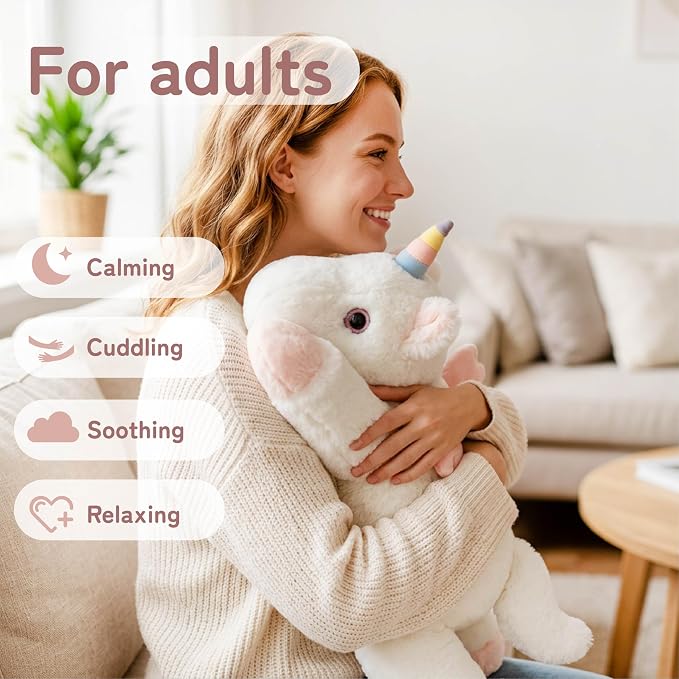 Niuniu Daddy 25" 5 lb Weighted Unicorn Stuffed Animal for Adults Kids, Giant Large Plush Toy, Soft Body Pillow for Sleeping, Huggable Gift for Everyday Comfort