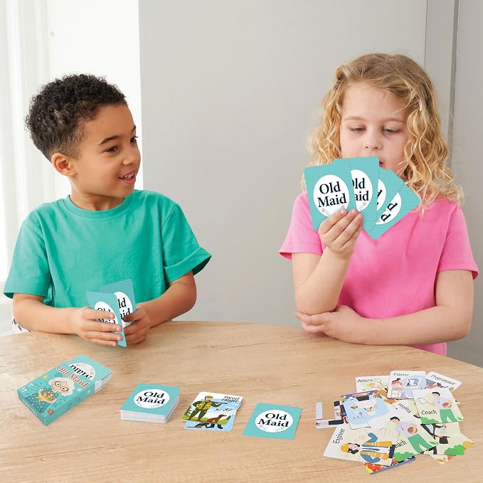 Card Games,Go Fish,Old Maid Card Game for Kids Toddler,2 Decks of Classic Fun Card Game for Game Nights and Family Gatherings,Great Gifts for Birthday Christmas Stocking Stuffers (Go Fish&Old Maid)