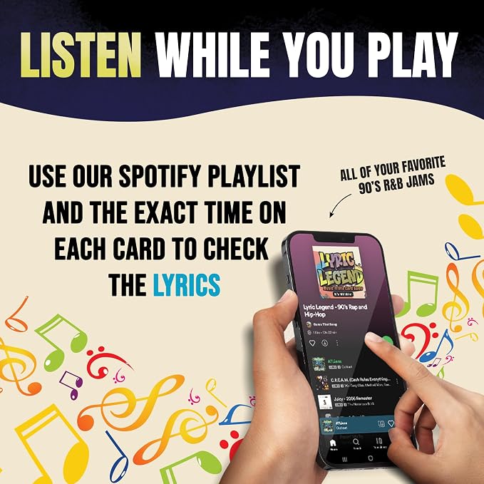 Lyric Legend 90’s R&B Music Trivia - Adult Games for Game Night - Good for Groups – Finish The Lyrics Party Game - Multiple Choice, Listen While You Play with Included Playlist!