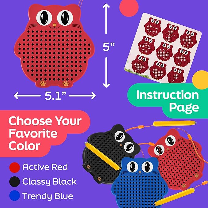 AYNAT FUN Magnetic Drawing Board for Kids & Toddlers with Beads and Magnet Stylus Pen - Magnetic Travel Toy for Airplane & Car Ride Activities for Kids