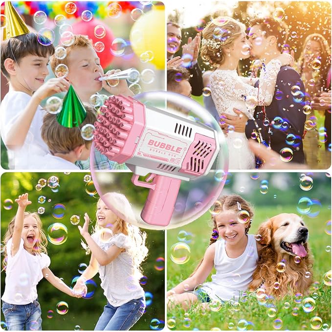 JONEG Toys for 3-8 Year Old Boys Girls: Bubble Machine for Kids with Bubble Solution, Gifts for 3 4 5 6 7 8 Years Old Boy Birthday Toy for Kid Toddlers Ages 4-6 Outdoor Wedding Bubbles Blower Maker