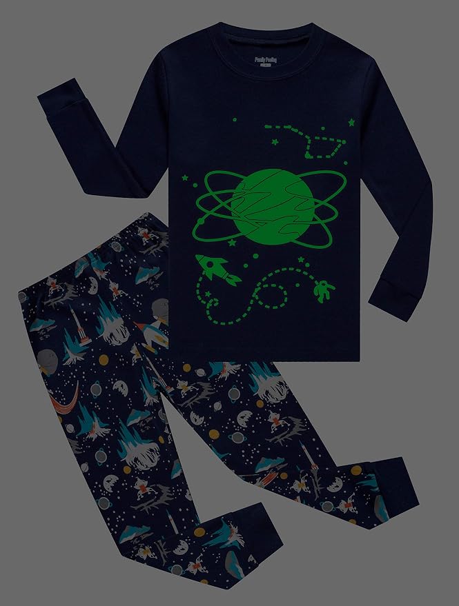 Family Feeling Kids & Toddler Boys Pajamas 2 Piece Pjs Set 100% Cotton Sleepwear