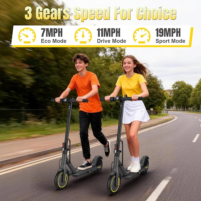 Werhy Kids Electric Scooter, 350W Motor, 19 Mph Speed & 15 Miles Range, 8.5" Solid Tires, Lightweight Foldable Scooter with Dual Braking System, Max Load 265LBS