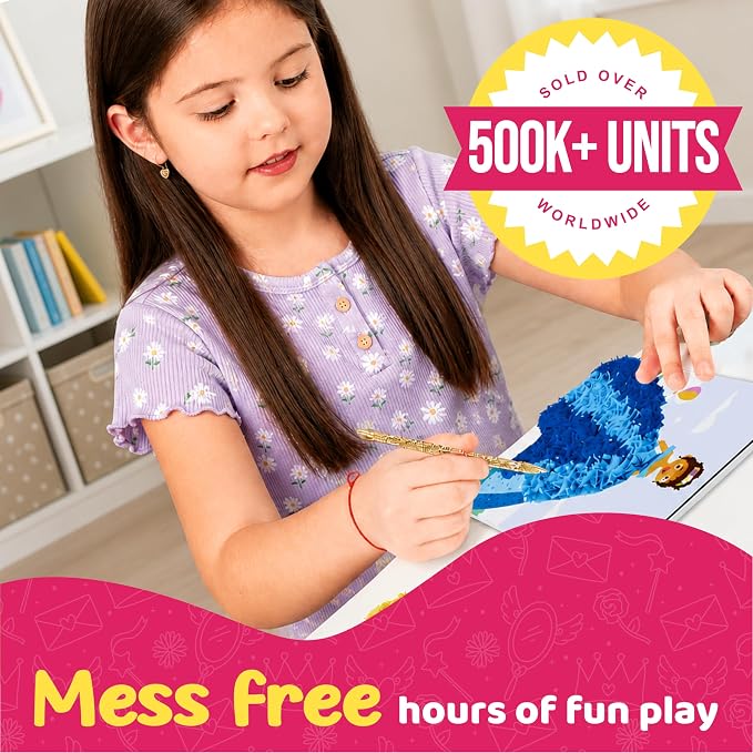 jackinthebox Poke Poke Art – Mess-Free Sewing Art for Kids, Great Gift for Children, Toys for Girls and Boys Ages 4 5 6 7 8 (Princess)
