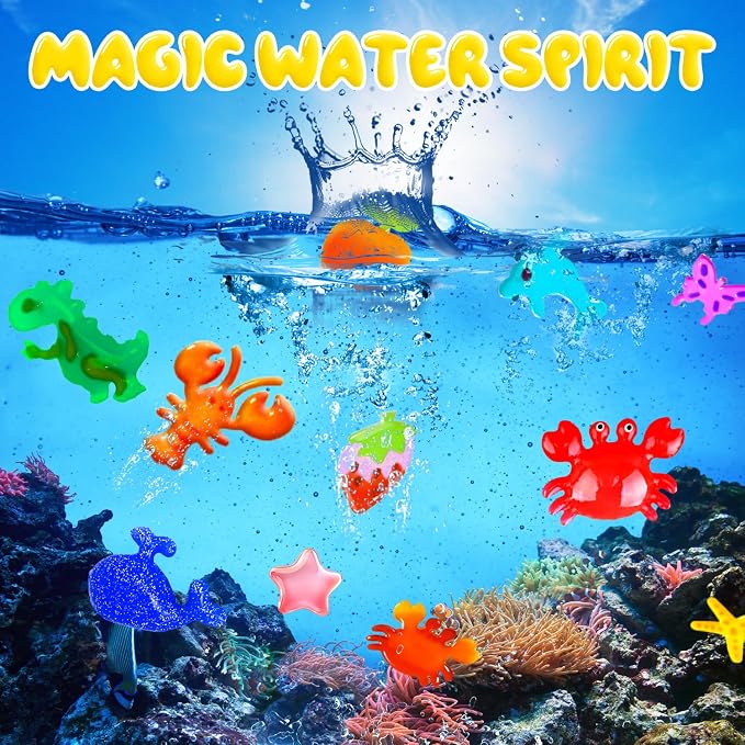 Magic Water Elf Toy Kit with 20 Magic Gels and 24 Molds, DIY Party Favors | Craft for Kids, Aqua Squishy Set, Birthday Gifts, Create Your Own Water Pets