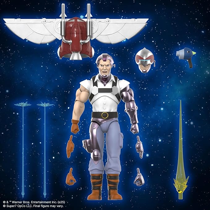 Super7 ULTIMATES! SilverHawks Condor (Toon) - 7" SilverHawks Action Figure with Accessories - Classic Cartoon Collectibles and Retro Toys