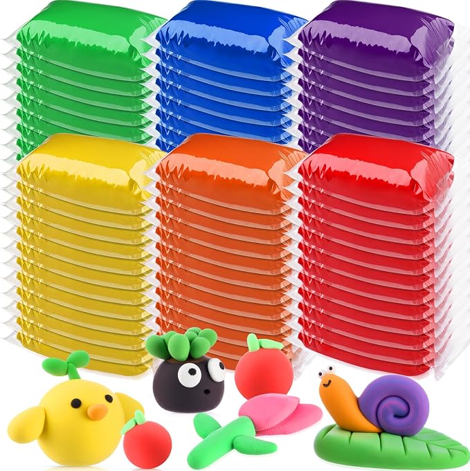 VioraWhite 72 Pcs 38oz Air Dry Clay Bulk Modeling Magic Ultra Lightweight Foam Modeling Clay for Kids Adults DIY Gifts Party Arts Crafts and School Project Supplies(Fresh Color)