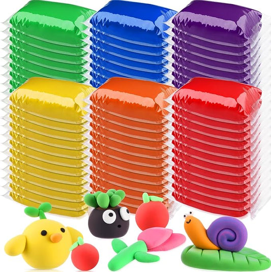 VioraWhite 72 Pcs 38oz Air Dry Clay Bulk Modeling Magic Ultra Lightweight Foam Modeling Clay for Kids Adults DIY Gifts Party Arts Crafts and School Project Supplies(Fresh Color)