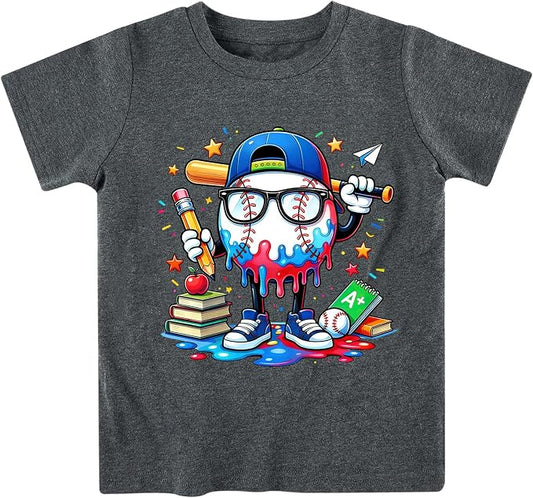 Lovekider Cotton Shirt for 3-6T Boys Truck Dinosaur Toddler Kids T-Shirt Short Sleeve Excavator Construction T-Rex Tee Shirts