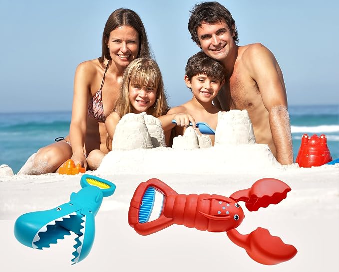 JA-RU Shark Sand Jaw & Claws Toy Big 13.5" (1 Shark) Plastic Sand Digger Grabber Toy Sand Toys & Beach Claw. Kids Beach Toys, Snow Toys, Kids Sandbox, Bathtub Toys Kids Toddler Pool Toys Shark-4009-1