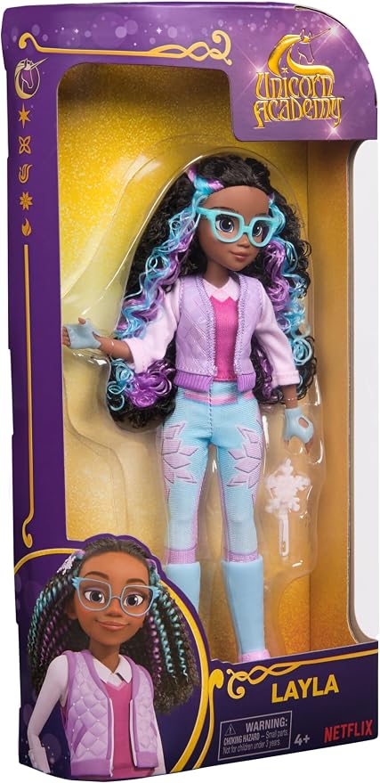 Unicorn Academy, Layla Doll with 5 Accessories, 9.5”, Dolls & Unicorn Toys for Girls Ages 4 and up