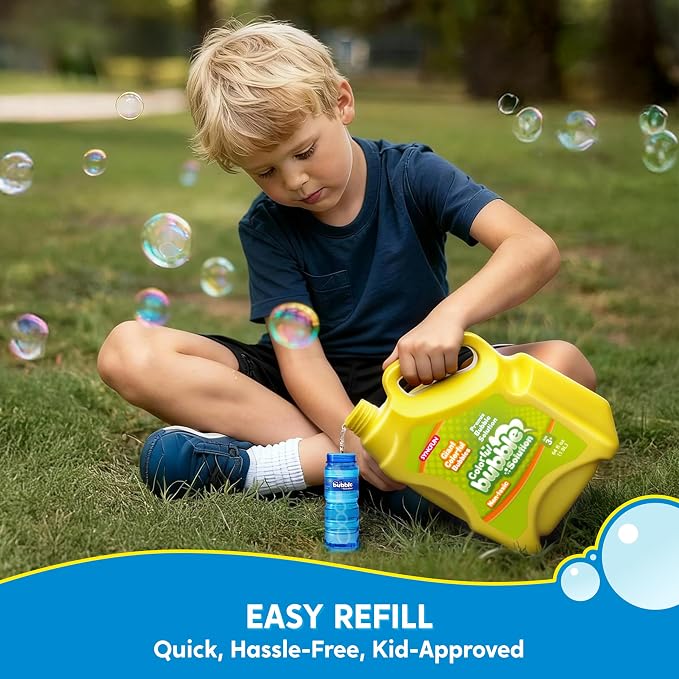 SYNCFUN 64 oz Premixed Bubble Solution, 1.9L Giant Pre-Mix Refill Solution for Bubble Machine,Bubbles for Kids, Wands, Blower, Easter, Outdoors Activity, No Mixing or Measuring