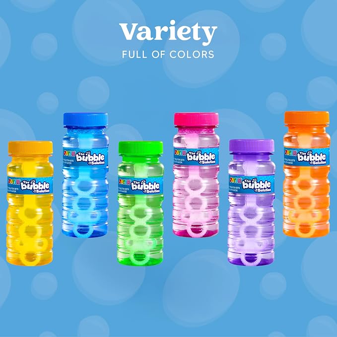 JOYIN Bubble Bottles 6 PCS (4oz Solution), Bubbles for Toddlers, Blow Bubbles Solution Wand Bulk for Party Favors for Kids, Toddler Summer Outdoor Toys Gift for Kids (6)
