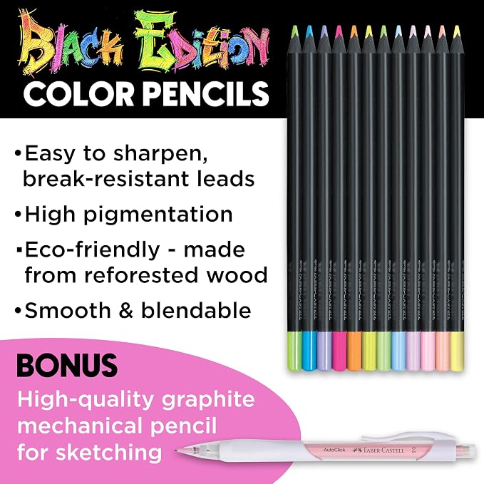 Faber-Castell Anime Drawing Kit: Chibi Edition | Step-by-Step Instruction Book with 20 Practice Pages, Color Pencil Set & Drawing Supplies for Kids, Back to School Supplies (1 Book)