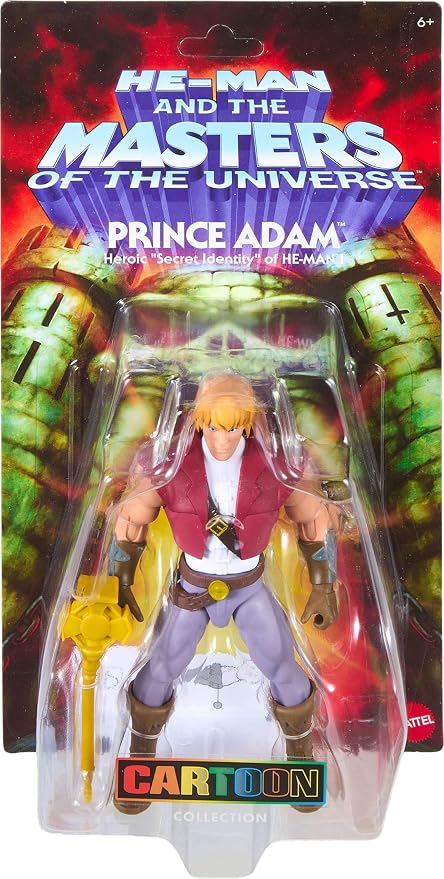 Masters of the Universe Origins Action Figure 200X Cartoon Collection Prince Adam, 5.5 Inch 1980s Motu TV Hero, Detailed Design & Scepter
