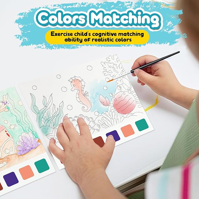 Paint with Water Books for Kids Ages 3+,Watercolor Painting Book for Toddlers,Creative Arts and Crafts & Airplane Travel Essentials Easter Toys for Boys Girls(3 PCS)