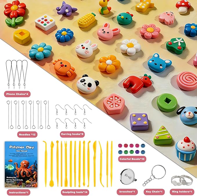 Ixiaoyoo 88 Colors Polymer Clay, DIY Modeling Clay Starter kit for Kids, Oven Baked Model Clay Art & Crafts Toys with Sculpting Tools, Non-Sticky, Birthday & Christmas Gift for Kids & Adults Artists