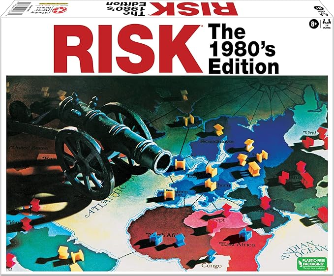 Risk The 1980's Edition with Original 1980's Artwork and Components by Winning Moves Games USA, Strategy Board Game of World Domination for 2 to 6 Players, Ages 8+