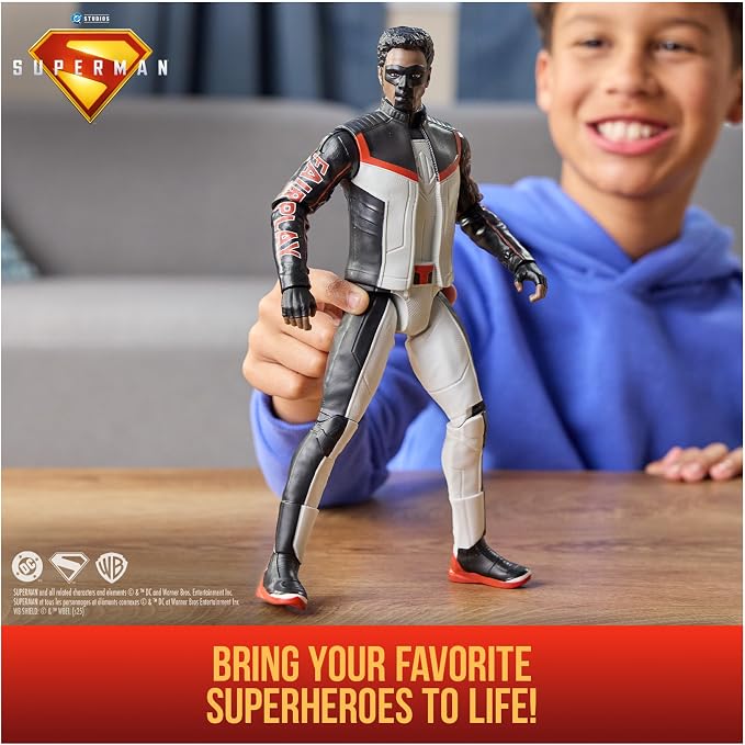 DC Comics, Superman Mr Terrific 12-inch Superhero Action Figure, Kids Toys for Boys and Girls Pretend Play, for Ages 4 and Up
