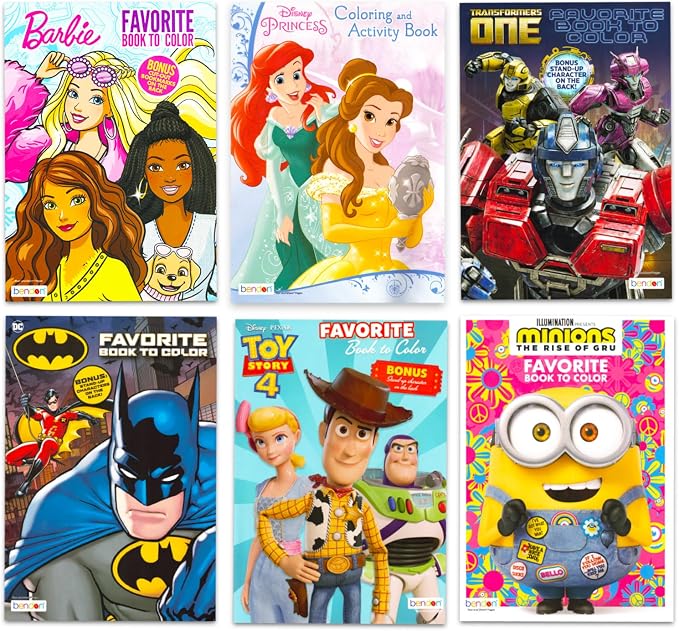 Disney 24 Bulk Coloring Books for Kids Ages 4-8 - Assorted 24 Licensed Coloring Activity Books for Boys, Girls | Bundle with Full-Size Pages, Crayons, Stickers, Games, Puzzles, More (No Duplicates)