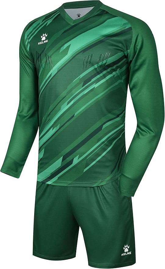 KELME Soccer Goalkeeper Jersey Pro Set Uniform - Padded Goalkeeper Shirt Shorts Socks - Men's Goalie Jersey Adults Kids