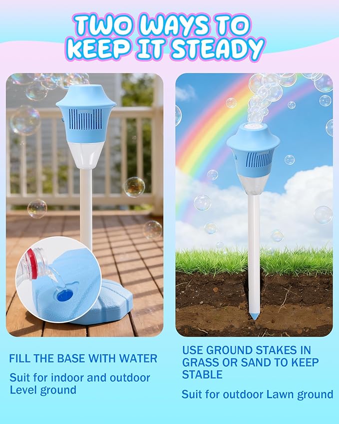 Automatic Bubble Machine for Kids,Standing Torch Bubble Maker with Light/Music for Toddlers, Height Adjustable Up 21 to 47 Inches,Pecfect for Birthday and Outdoor Party, Gifts
