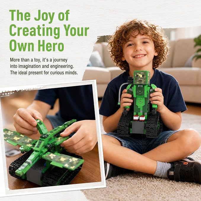 5 in 1 RC Robot Building Kit for Kids 8-12, Programmable STEM Coding Robot Toy with APP & Remote Control, DIY Robotics Kit Gift