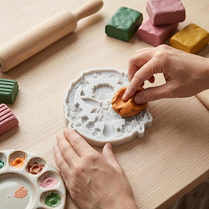 Flower Fairy Polymer Clay Molds Elf Girl Mushroom Garland Silicone Mold for Epoxy Resin Casting DIY Crafts Air Dry Polymer Crafts Supplies Clay Tools