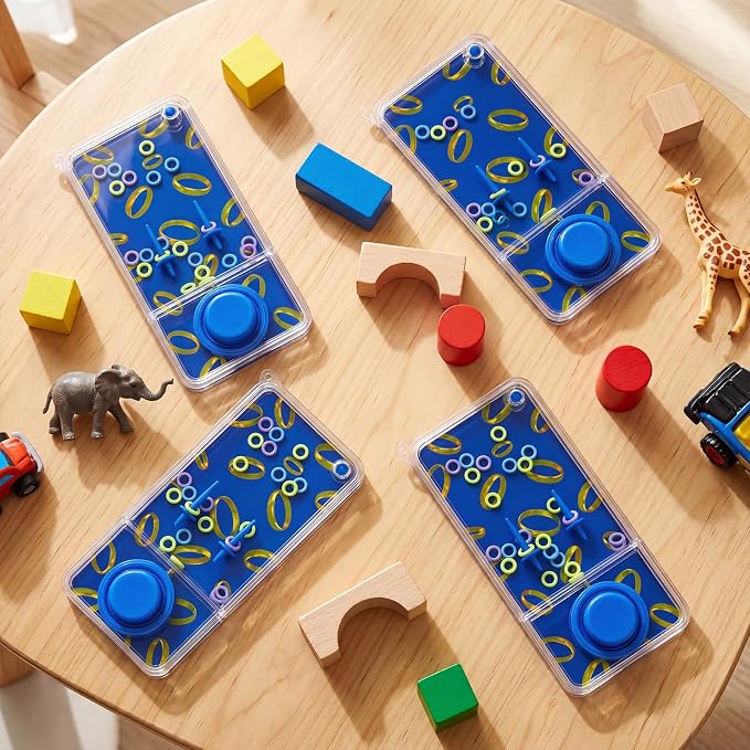 12 Pcs Blue with Gold Rings Party Favors for Kids Handheld Water Games Water Ring Toss Toys, Birthday Goodie Bags Stuffers Return Gifts Classroom Prize Rewards Bulk