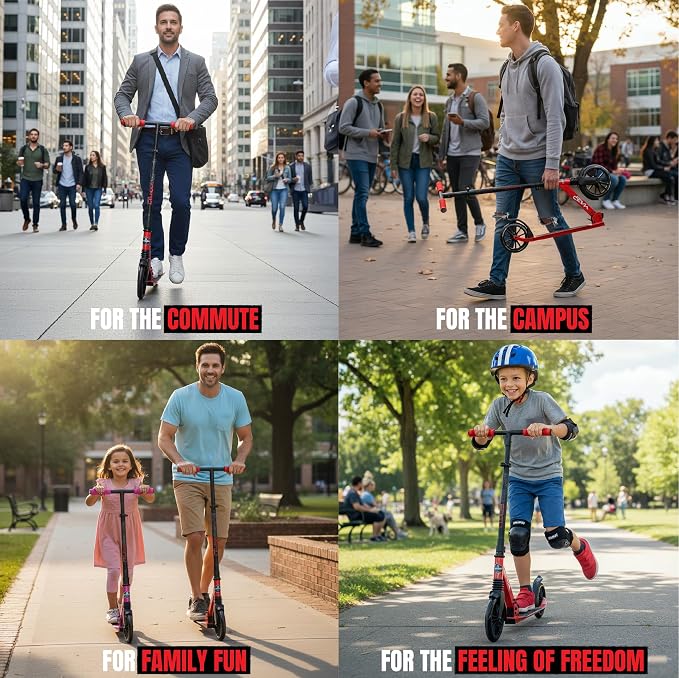 Kick Scooter for Kids, Teens & Adults - Lightweight Durable Frame, Smooth Ride, Sturdy Deck - Fun Rides for All Ages - Madd Gear