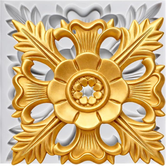 Baroque Polymer Clay Mold Baroque Relief Flower Silicone Molds for DIY Craft Epoxy Resin Casting Polymer Clay Tools Crafts Air Dry Jewelry Making