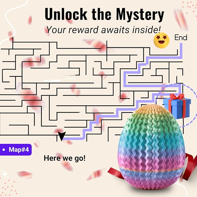 Maze Egg Money Puzzle Gift Box: Available in 4 Unique Internal Designs - Secret Cash Holder & Surprise Gift Container for Easter, Birthday, Wedding - Fun Brain Teaser Toy for Kids & Adults