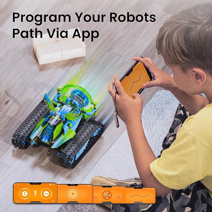 Sillbird Robot Car Building Kit with Remote Control STEM Gifts for Boys Ages 8-14, Coding Stunt Racer Toys for Kids Birthday, Buildable 5in1 Models with 662 Pieces