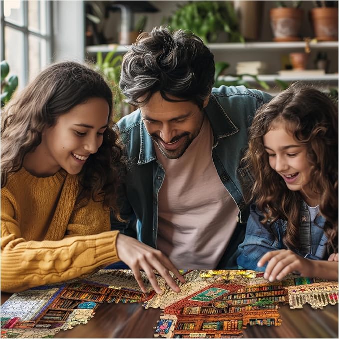 White Mountain 1000 Piece Jigsaw Puzzle Fun Library Book Puzzles with Large Pieces Gift for Adults and Family 24"x30" - Readers Paradise