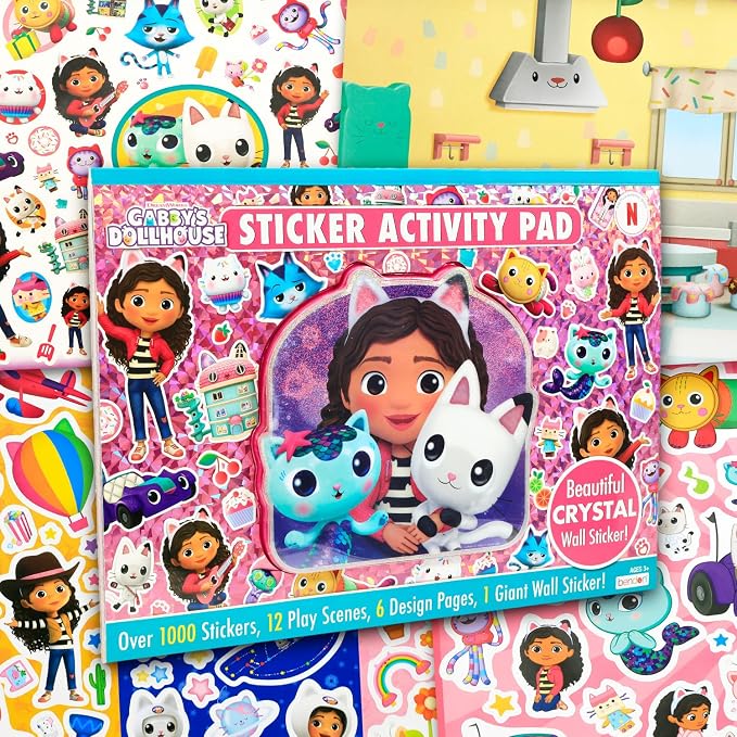 DreamWorks Gabby's Dollhouse Stickers Ultimate Activity Pad for Kids Set with Over 1000 Gabby's Dollhouse and Friends Stickers, Scenes, Activity Pages, More Art Set for Boys Girls