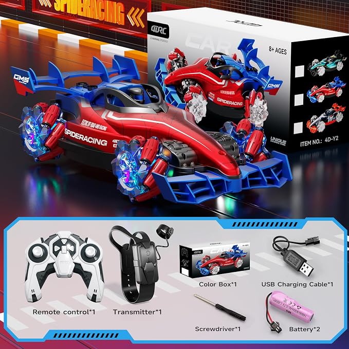 Remote Control Cars, 2.4GHz Monster Truck RC Stunt Cars for Boys Kids Adults, 1:12 Monster RC Truck Off Road with Light & Music, Gifts for 8 9 10 11 12 13 14 15 16+ Years Old Boys Girls Adults