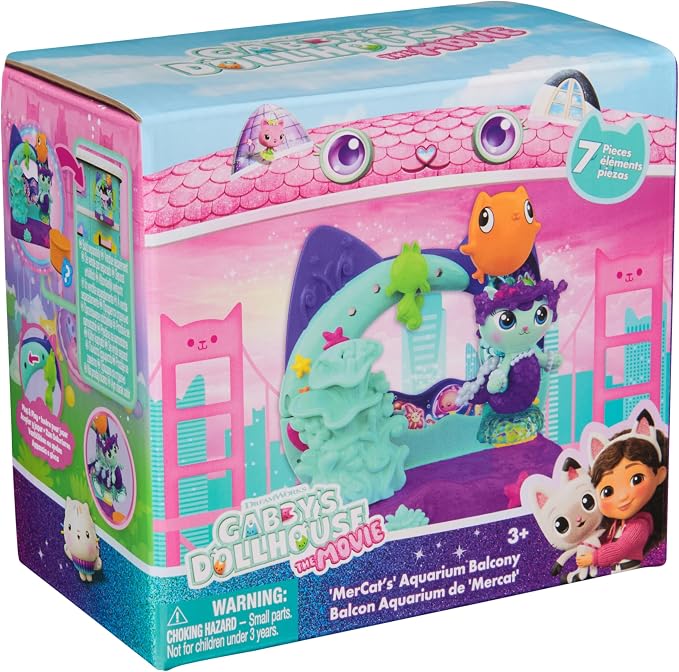 DreamWorks GABBY'S Dollhouse The Movie, Mercat's Aquarium Balcony, with Toy Figure & Dollhouse Accessories, Kids Toys for Girls & Boys Ages 3 and Up