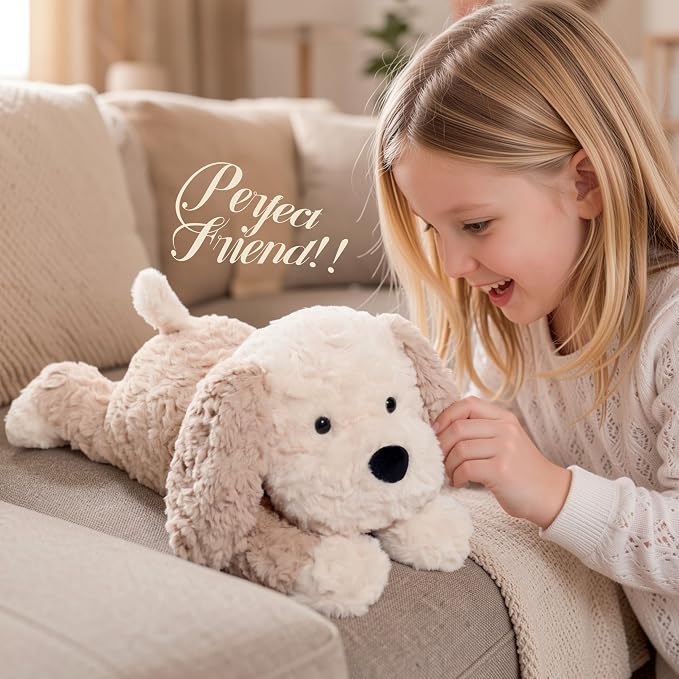 Stuffed Animals Dog Plush Toys Maltese Dog 16.5 inches Soft and Premium Puppy Plush Toy Gift for for Babies Children Adults, Beige/Grey