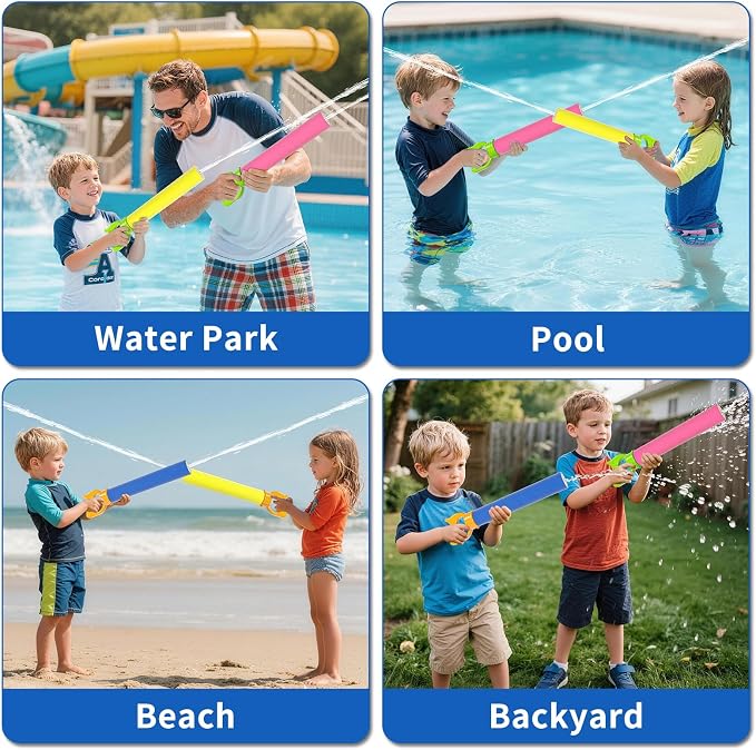 Water Guns for Kids, 6 PCS Foam Squirt Guns Water Blaster Set, Water Guns Squirter Blaster Pool Toys for Kids Toddlers Boys Girls 3 4 5 6 7 8, Shooter Swimming Pool Party Outdoor Beach Sand Play Toys