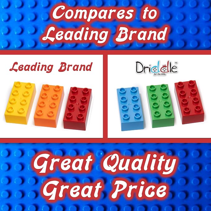 Driddle Big Building Blocks for Kids - STEM Toy - Classic Large Building Bricks - Compatible with All Major Brands - for Children All Ages - 50 Pieces