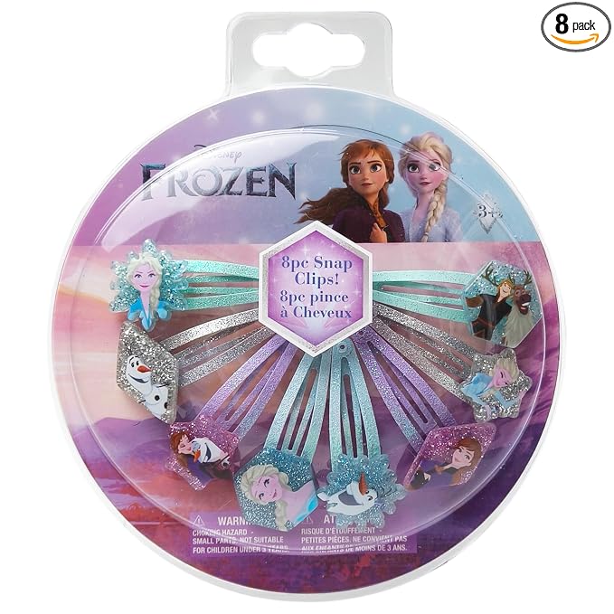 Disney Frozen Kids Hair Clips for Girls Snap Clips 8 Pack Multi Color Ages 3+