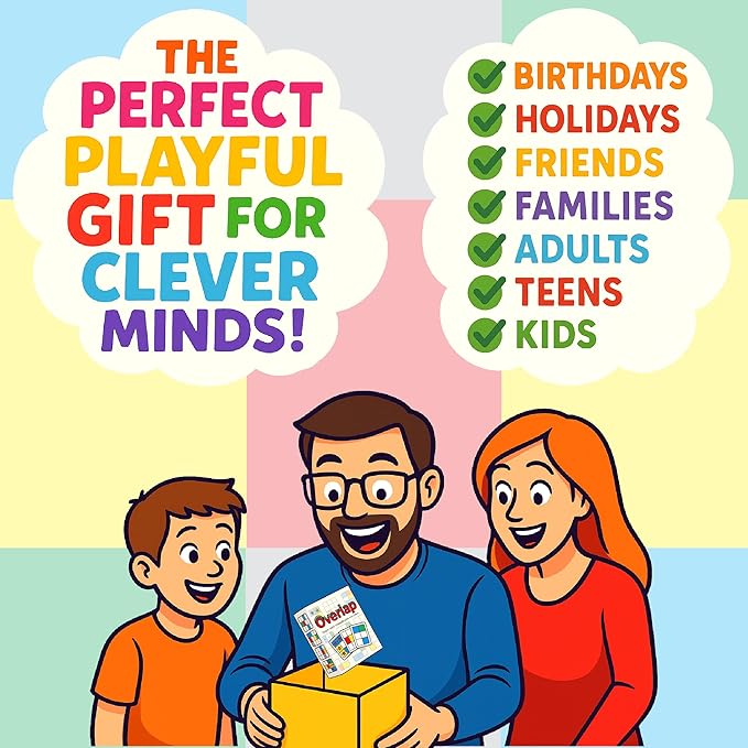 Niche Nation Games Overlap - Award-Winning Deceptively Simple Strategy Card Game for Adults and Families - 2 Player Game or Up to 8 Players - Easy to Learn Mensa Recommended Brain Game