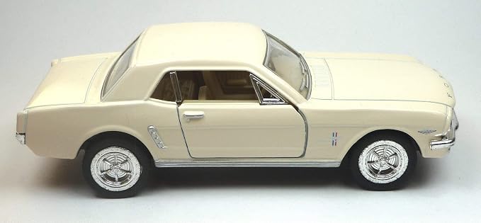KiNSMART 1964 1/2 Ford Mustang 1:36 Scale 5" Die Cast Metal Model Classic Toy Car (White)