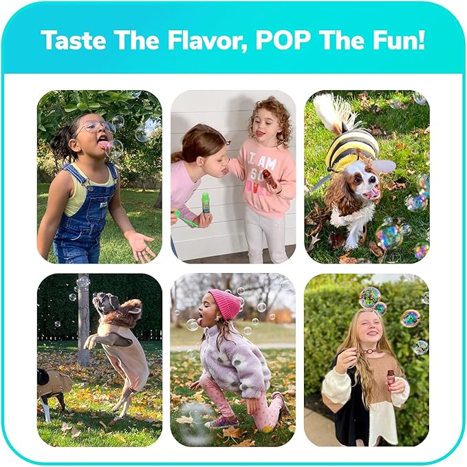 Bubble Lick Ice Cream Flavored Bubbles 4 Pack Vanilla Cookie Dough Strawberry Choc Mint USA Made